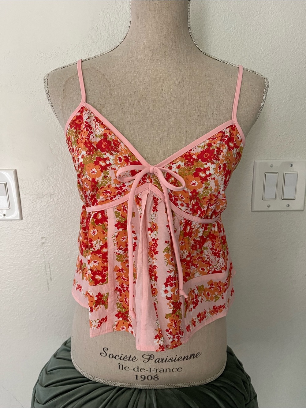 Sienna Sky Pink Floral Tie-Front Cami
